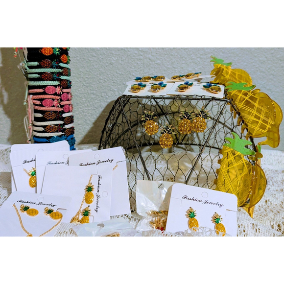 NEW Reseller Lot PINEAPPLE Jewelry & Accessories Bundle Bulk 50+ Pieces! - Picture 1 of 13